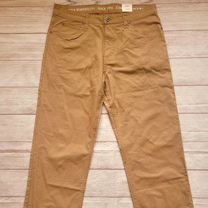 Men's Smiths Workwear Stretch 5-Pocket Canvas Pant Khaki Brown 34x32 New w Tags